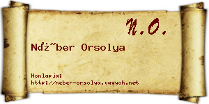 Néber Orsolya névjegykártya